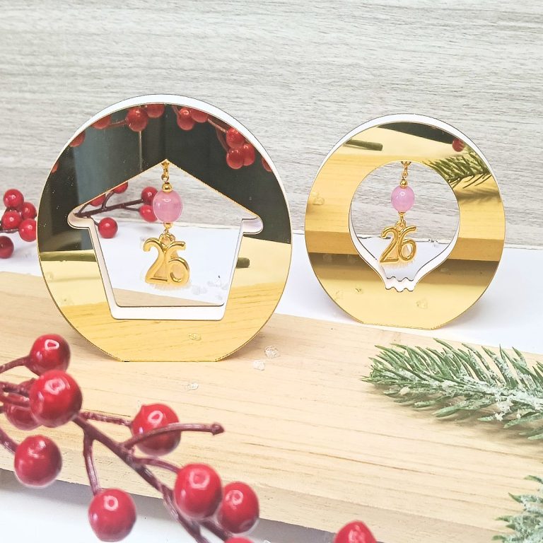 Γούρι ρόδι ξύλινο με plexiglas ρόδι & σπιτάκι